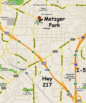 Map to Metzger County Park, Tigard