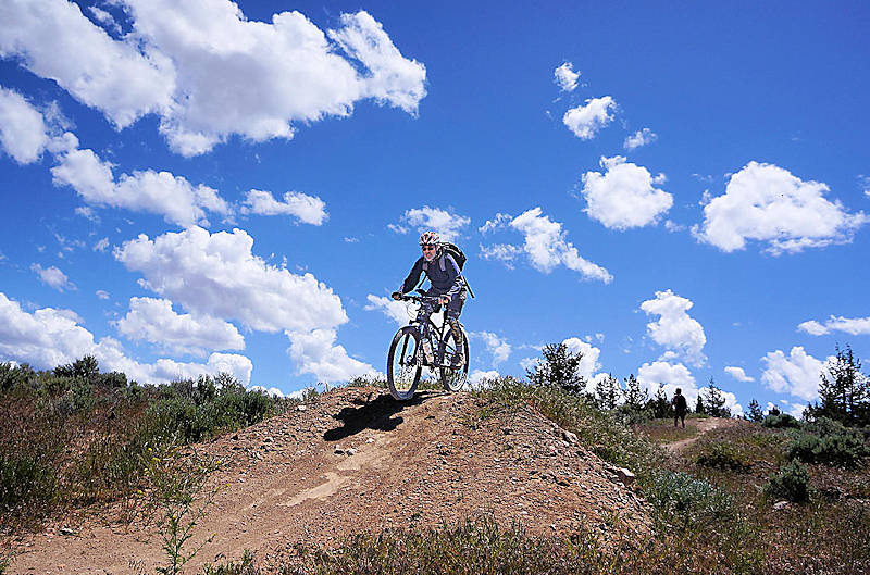 Mountain biking and sky