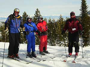 Kay, Linda, Bruce, and Tom, at top of Anthony Lakes, Oregon.