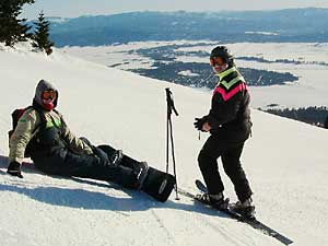 Phil Mant and Kurt Krueger at Tamarack ski area, Idaho