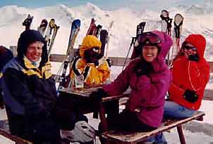 Bill, Diane, Elaine, Christi in Val d'Isere, France.