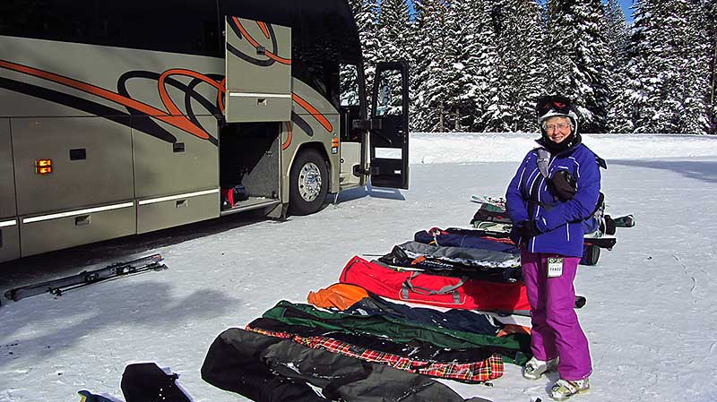 Linda and ski bags