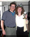 Dale Parshall, our official time-keeper, congratulates Karen Golick-Gunderson for her winning the title of "Rat Queen".