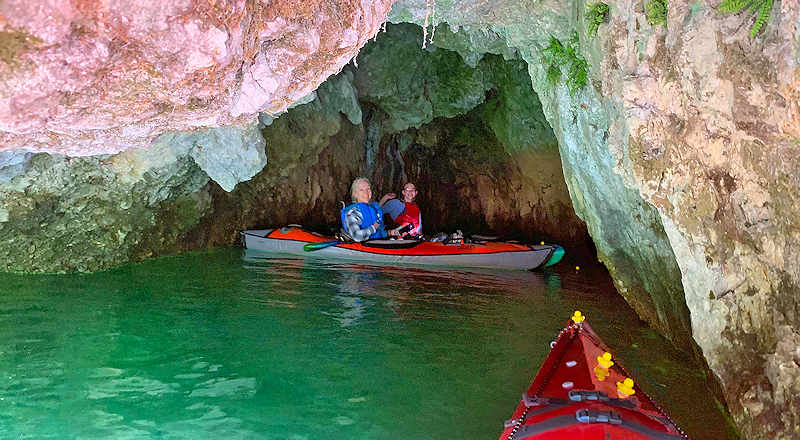 Inside a cave