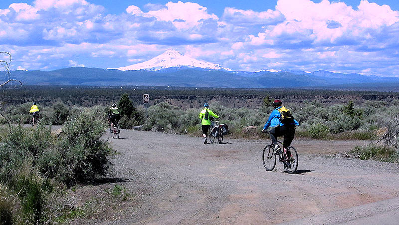 Turning toward the viewpoint.