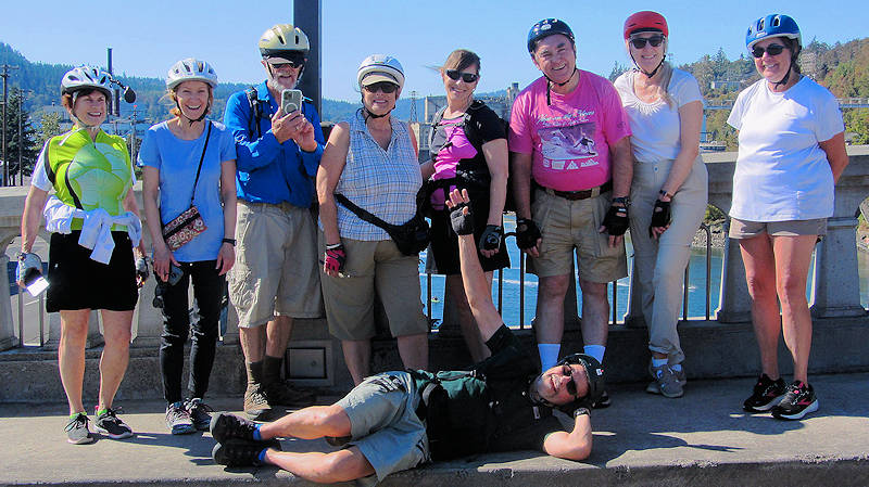 Group photo on the bridge