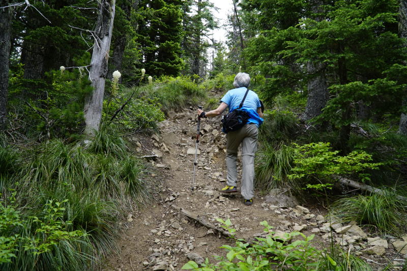 Linda on steep uphill