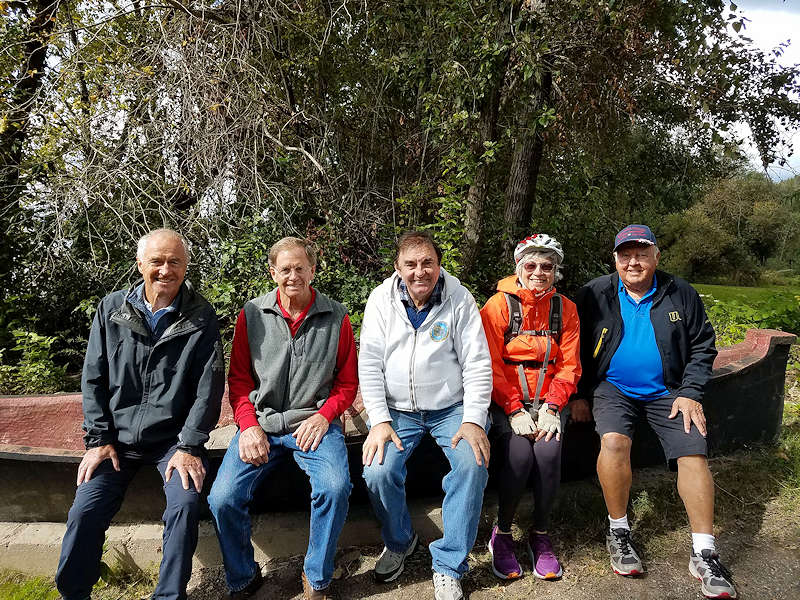 Group photo with canoe